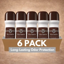 Avon Wild Country Roll-On Antiperspirant Deodorant - 2.6 fl oz (6-pack)