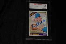 LOU KLIMCHOCK 1966 TOPPS SIGNED AUTOGRAPHED CARD #589 HI# SP METS SGC CERTIFIED