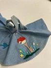 Vintage Barbie skirt dress blue birdhouse applied figures Mattel Tag Original