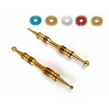 Sujok Acupressure Probe Compact Brass Metal Diagnostic Jimmy 10 Rings Set of 2