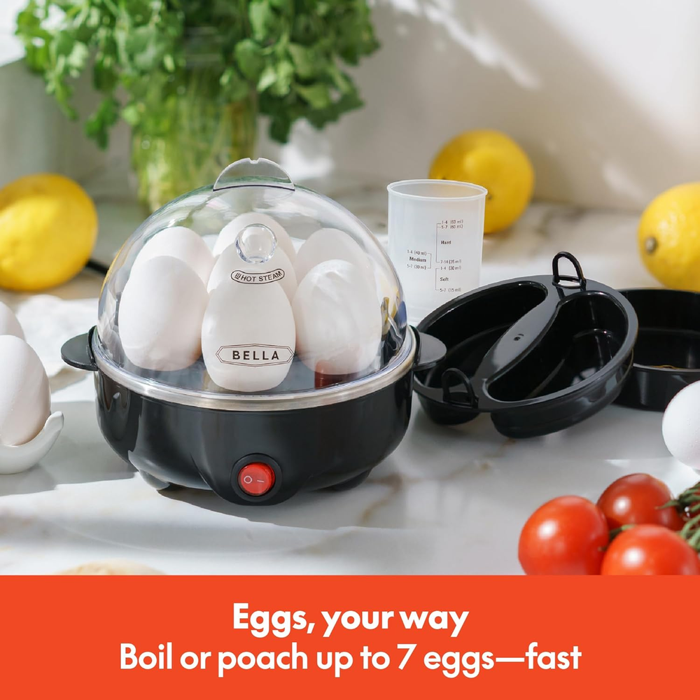 Electric Egg Cooker with Auto Shut Off for Omelets Poached Boiled Eggs
