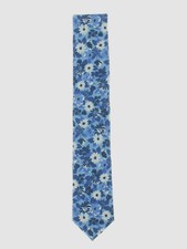  30 Tommy Hilfiger Men's Blue Floral Cotton Classic Narrow Neck Tie 59x3