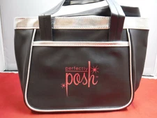 FC7 New Unused Perfectly Posh Consultant Black Silver Pink Vinyl Tote Bag