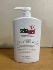 NEW SEBAMED SENSITIVE SKIN LIQUID FACE & BODY WASH 1L 33.8 FL OZ PH 5.5