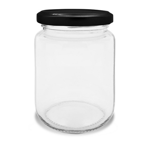 150ml Glass Honey Jars Round w Black Lid Lolly Jam Wedding Conserve Food Storage - Picture 2 of 6