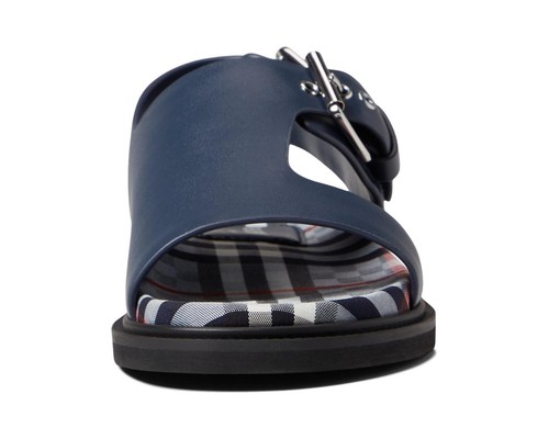 Authentic NEW BURBERRY UNI Kids Blue BERTHA Leather Check Sandals 29 EU 11.5 US - Picture 5 of 14
