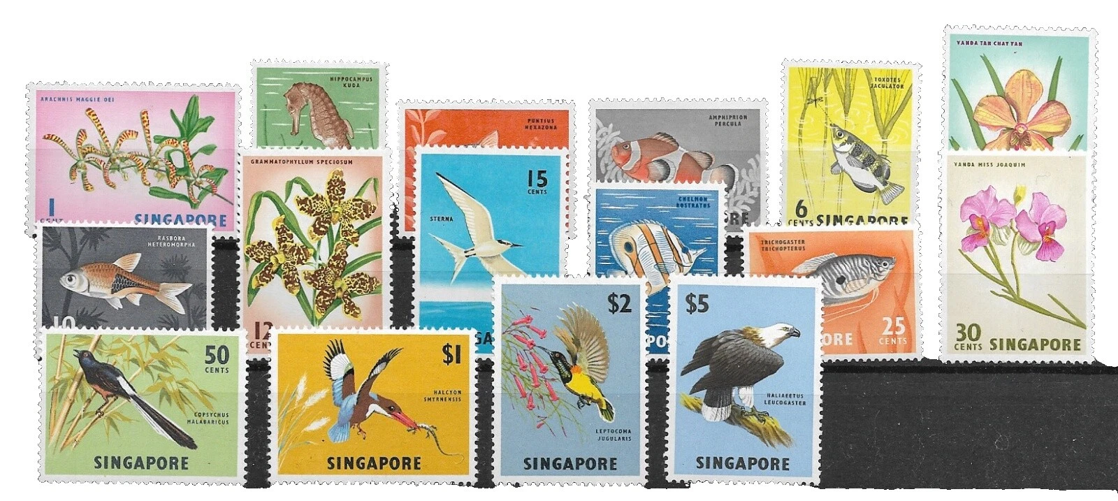 Birds Singapore Multiple Stamps 1963-Now