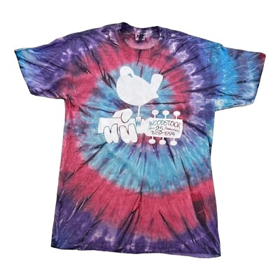 Vintage Woodstock Tie Dye Shirt Bethel NY 25th Anniversary