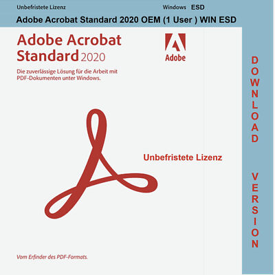 Adobe Acrobat 2020 Standard Dauerlizenz für Windows - Multilingual (ESD) / KEY