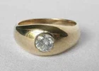 Vintage 14K Yellow Gold Over Mens 1.0CT Lab Created Diamond Solitaire Pinky Ring