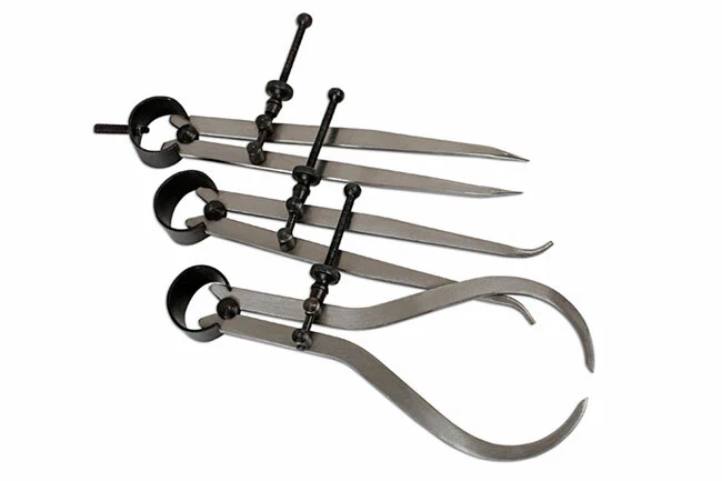Spring Type Measuring Caliper and Divider Tool Set Internal External Set - Image 3 of 4