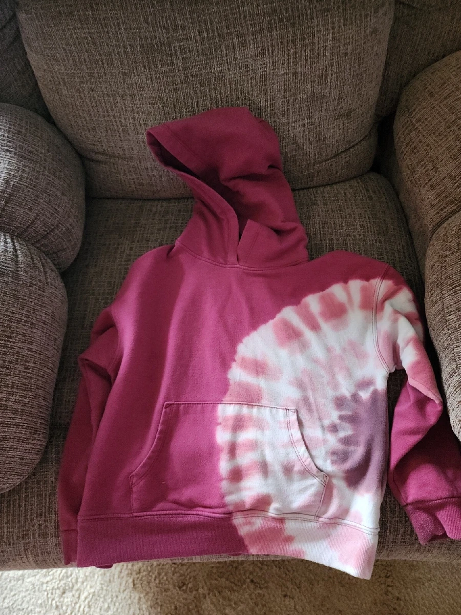 Girls Tie Dye Hoodie Maroon Wonder Nation Size 6 6x Pullover