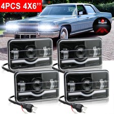 4pcs 4x6 Led Headlights Hilo Sealed Beam Drl For 1977-1986 Chevrolet Caprice