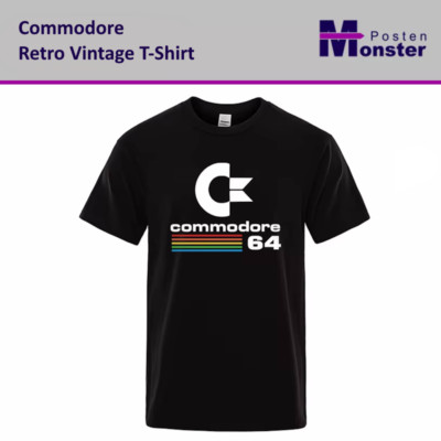 Commodore T-Shirt schwarz Retro Shirt Commodore C64 Computer Logo versch. Größen