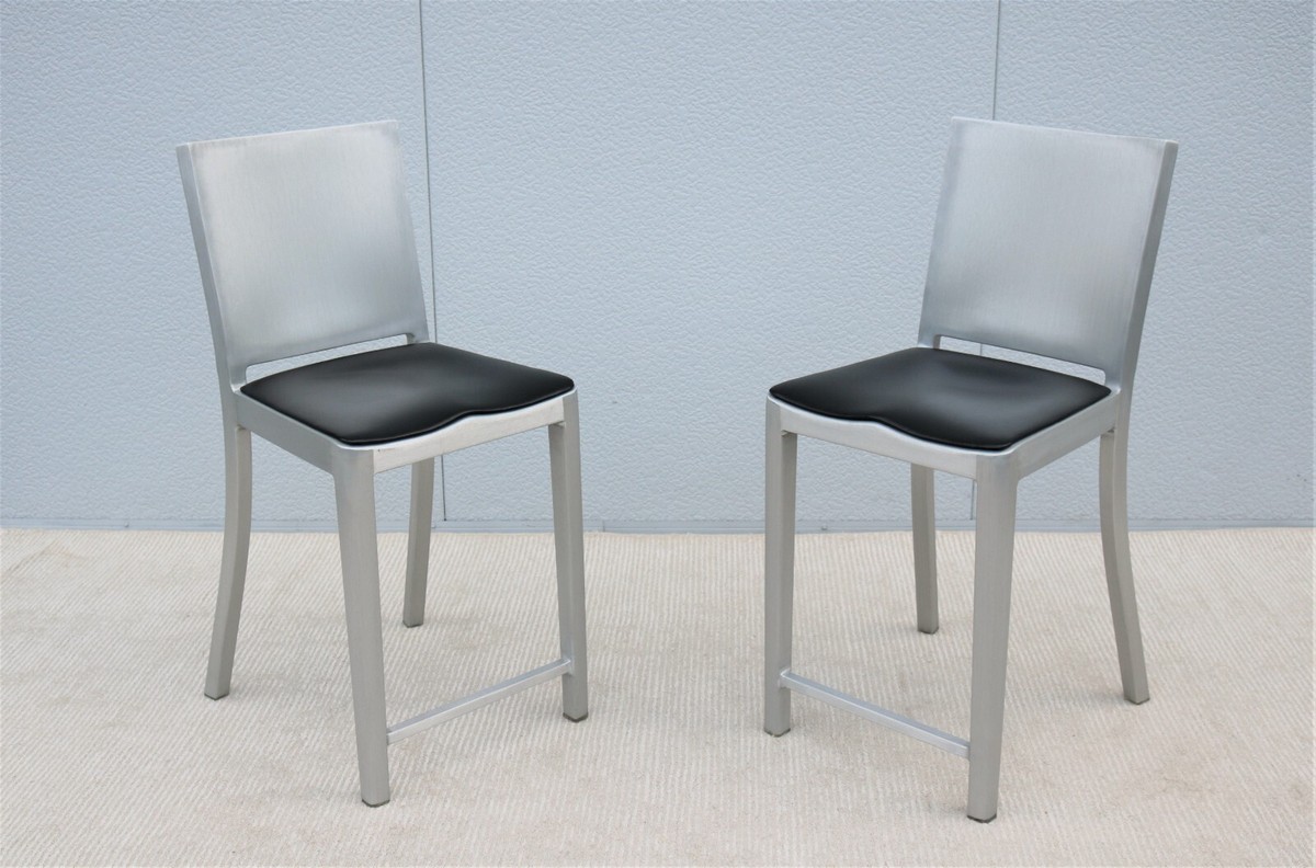 Industrial Emeco Hudson by Starck Brushed Aluminum Counter Height 