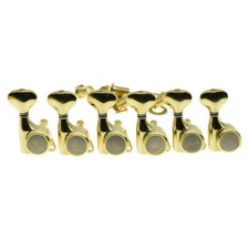 6 Inline 18:1 Gear Ratio Guitar Locking Tuners Machine Heads Tuning Keys Gold