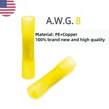 10PCS Heat Shrink Butt Connectors 8 Gauge 8AWG Car Audio Power Ground Terminals