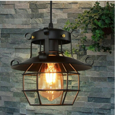 Pendant Light Vintage Hanging Cage Lighting Fixture Industrial Loft Ceiling Lamp