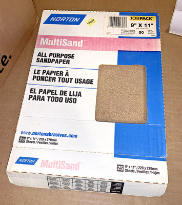 Norton MultiSand Abrasive Sheets 25 Pack 9'' x 11'' Extra Coarse 50G 50 Grit