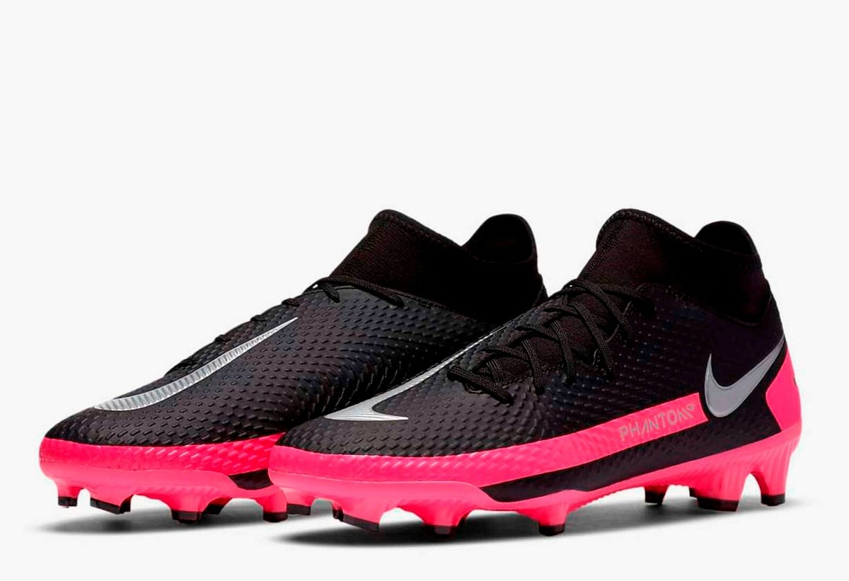 Nike Phantom GT Academy DF FG MG Soccer Cleats, Black/Pink, CW6667