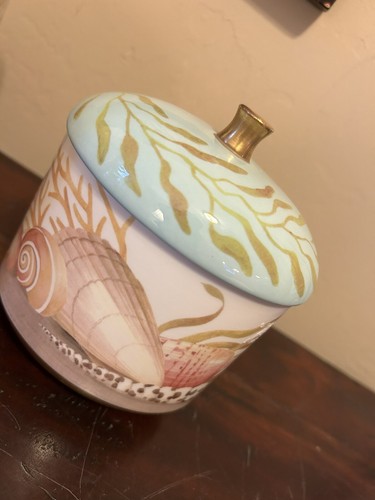 ANALI London Luxe Bath Set Hand Painted & Gilt TROPICAL 5 Piece - Picture 2 of 17