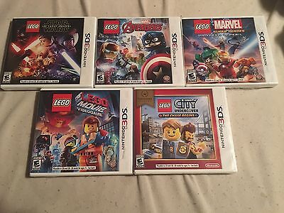 5 LEGO NINTENDO 3DS GAMES, MARVEL/STAR WARS/AVENGERS/MOVIE/CITY UNDERCOVER,  NEW