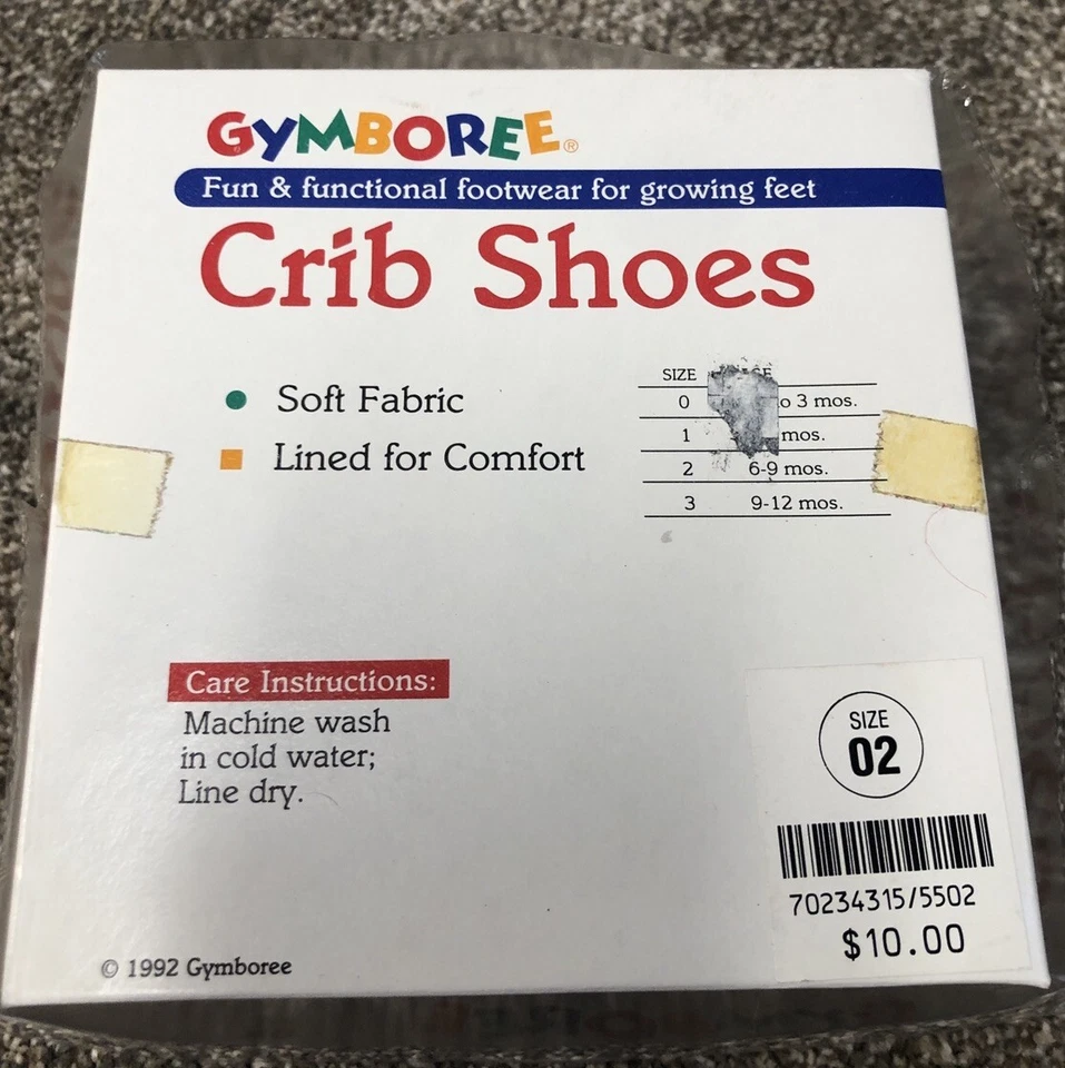 Zapatos de cuna brillantes vintage Gymboree Rainbow Tag estrellas nuevos en caja talla 02 Foto 4 de 4