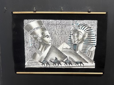 Beautiful Handmade Velvet Painting: Ancient Egyptian Legacy Featuring Nefertiti