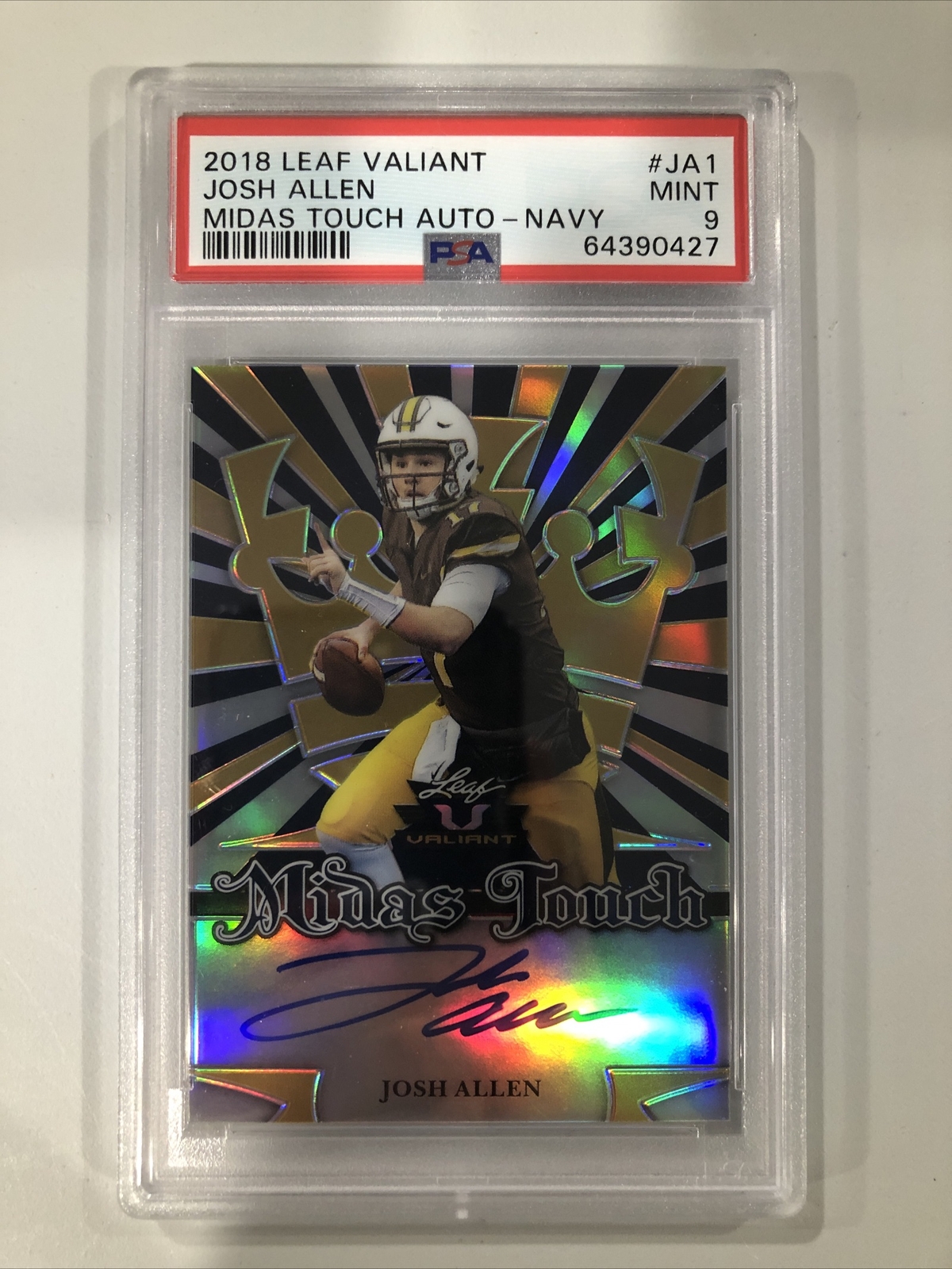 Josh Allen Leaf Valiant Midas Touch Autograph #JA1 Navy