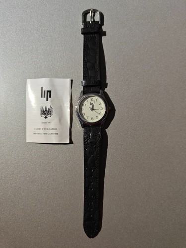 Montre LIP Classic - Unisexe - Cadran Blanc Bracelet Cuir - Quartz - Neuf Sans étiquette - Style Rétro