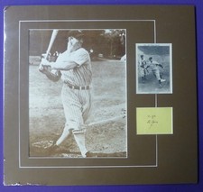 LOU GEHRIG - SIGNED / AUTOGRAPHED - CUT PAPER - MATTED TO BE FRAMED - TO JIM