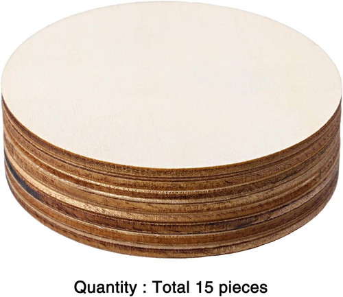 Unfinished Wood Circle round Wood Pieces Blank round Ornaments Wooden Cutouts fo - 第 7/7 張圖片