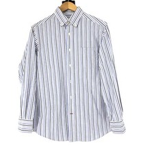 Mens Cremieux Stripe Dress Shirt Size M Oxford Button up 2859