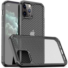 For iPhone 16 15 14 13 12 11 Pro Max Carbon Fiber Pattern Anti-Drop Matte Case