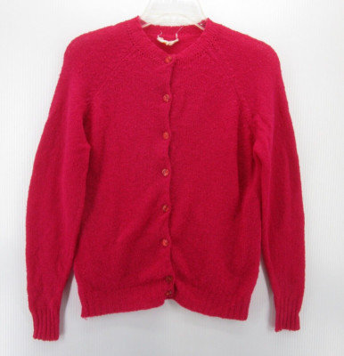 VINTAGE Pendleton Sweater Women 38 Pink Virgin Wool Cardigan 60s