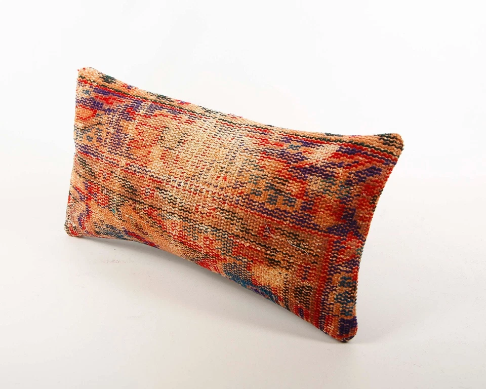 Anatolian Turkish Kilim Pillow, 10x20 Pillow Case, Decorative Pillow Cushion - Image 3 of 4