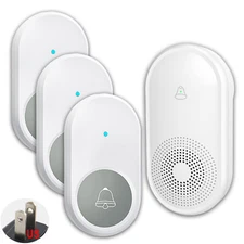 LIKEPAI 3 call buttons+1 ringer doorbell receiver, cordless doorbell, white kit