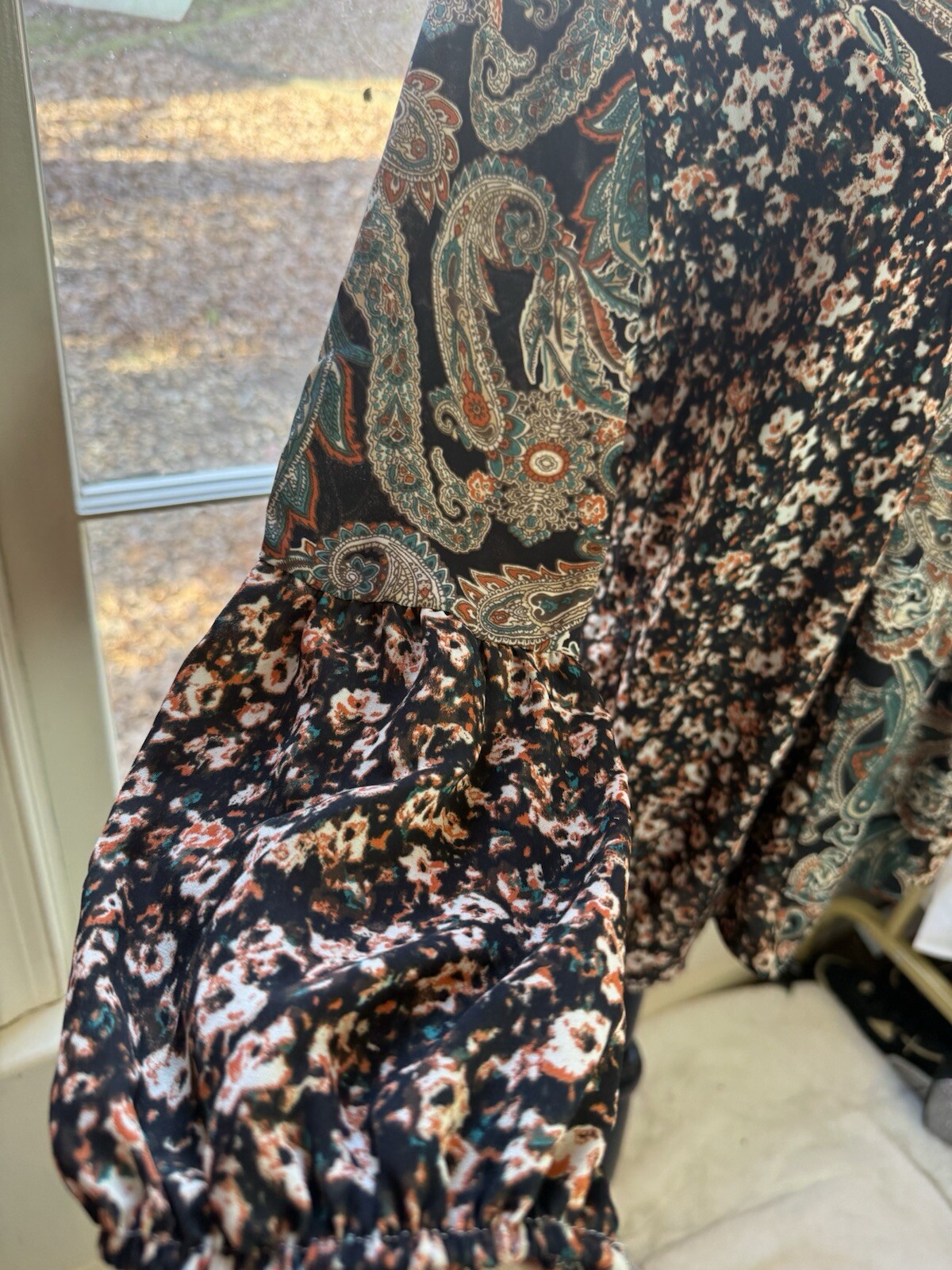 Notation boho multicolored blouse with v-neck and… - image 3