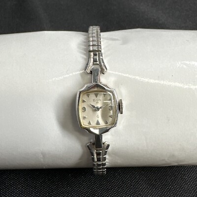 ELGIN  腕時計レディース VTG Lady Elgin 19 Watch 10K White Gold Filled Untested | eBay