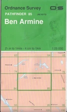 Ordnance Survey (OS) Map 1:25,000 Pathfinder Sheet NC 62/72 Ben Armine