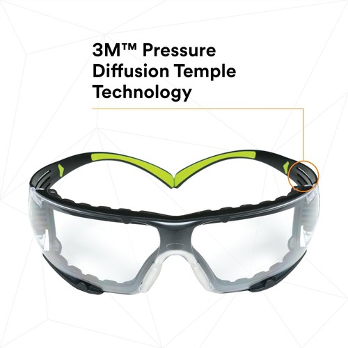 3M SecureFit Safety Glasses SF401AF-FM, Foam, Clear Anti-fog Lens - Picture 9 of 10