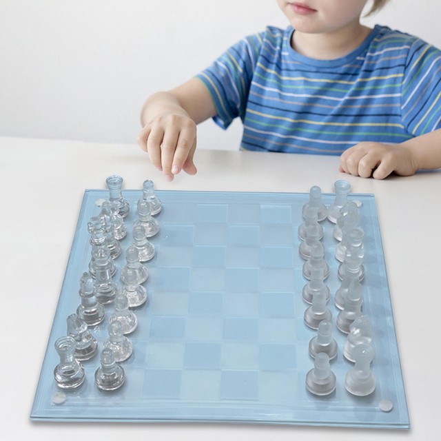 Glass Chess Game Educational Classic Strategy Game for camping Reunion Glass Chess Game Educational Classic Strategy Game for camping Reunion