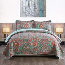 NEWLAKE Cotton Bedspread Quilt Sets-Reversible  Assorted Colors , Sizes 