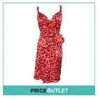 David Szeto - Pink and Red Leopard Print Wrap Dress - Size 38 - BRAND NEW WITH T