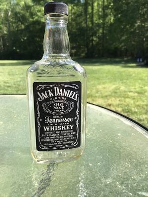 Jack Daniels Shoulder Embossed Black Label 375ml Oval Bottle- F61