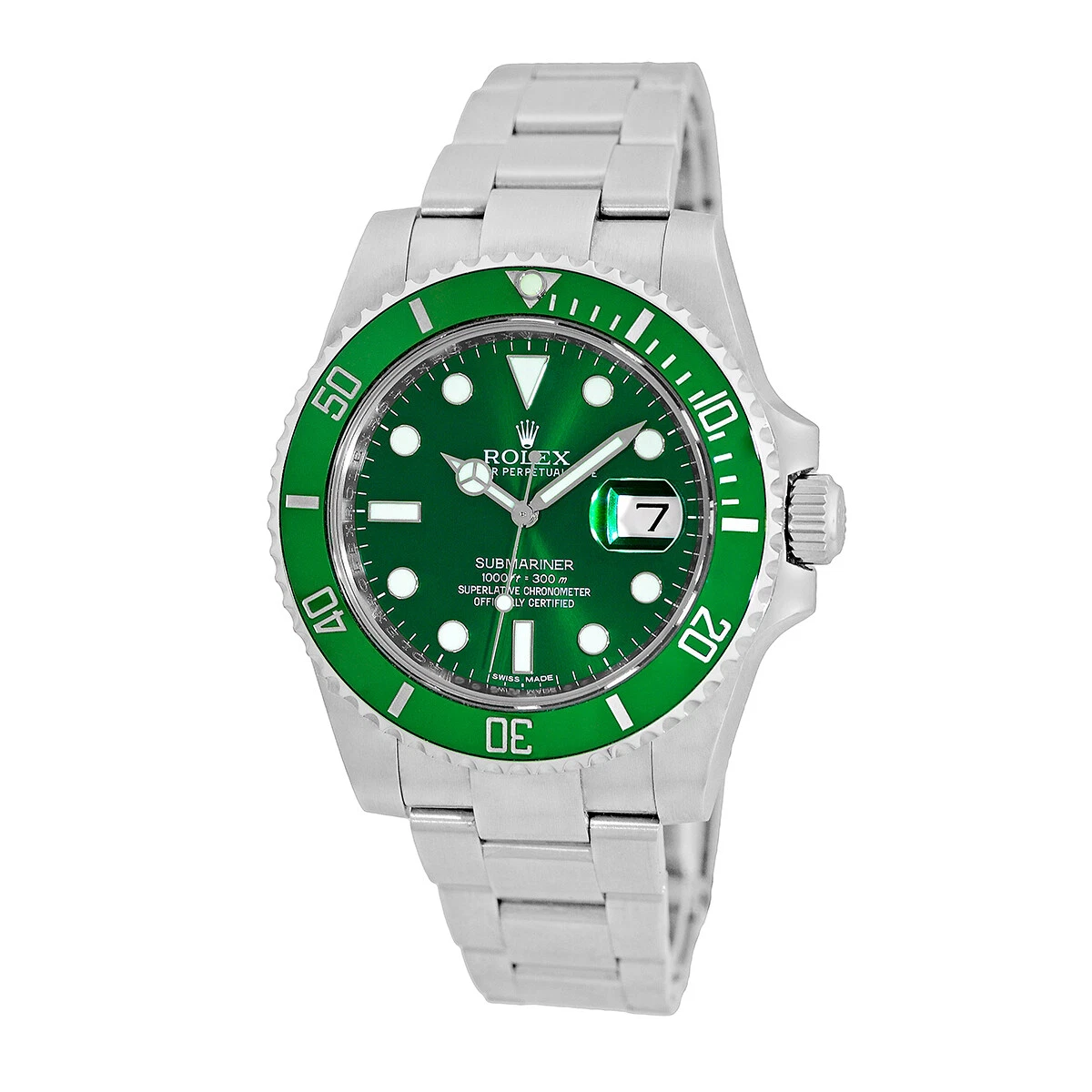 ROLEX Steel 40mm Green Hulk Submariner Date 116610 LV Box Warranty
