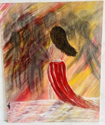  On The Edge  Acrylic On Canvas Hand Painted Art - UnFramed Panel Size 20x16