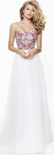 Sherri Hill 50873 Ivory Multi Gala Gown Dress sz 6