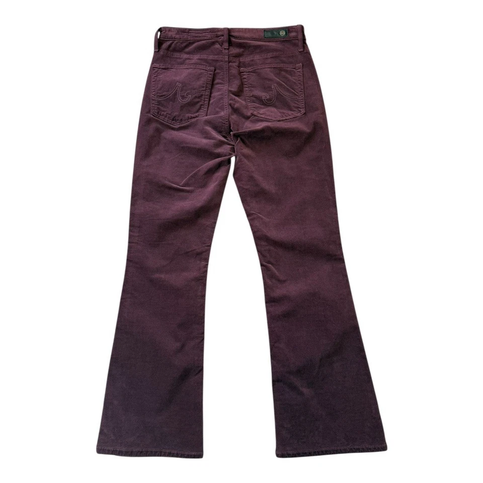 AG 牛仔裤 Farrah 靴子裁剪高腰灯芯绒裤子勃艮第尺寸 4 (26) 全新带标签 — 第 2/4 张图片