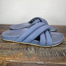 Olukai Hila Womens Size 8 Cross Sandals Slides Flip Flop Flats Beach Blue